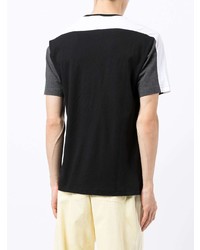 T-shirt à col rond imprimé noir et blanc Ea7 Emporio Armani