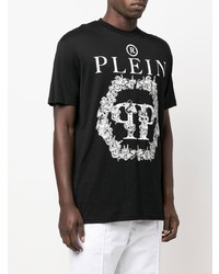 T-shirt à col rond imprimé noir et blanc Philipp Plein