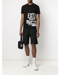 T-shirt à col rond imprimé noir et blanc DSQUARED2