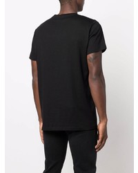 T-shirt à col rond imprimé noir et blanc Balmain