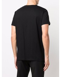 T-shirt à col rond imprimé noir et blanc Balmain