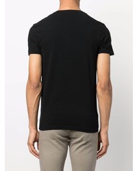 T-shirt à col rond imprimé noir et blanc Dondup