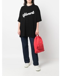 T-shirt à col rond imprimé noir et blanc Vetements