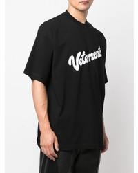 T-shirt à col rond imprimé noir et blanc Vetements