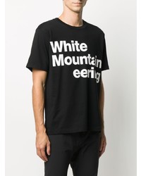 T-shirt à col rond imprimé noir et blanc White Mountaineering