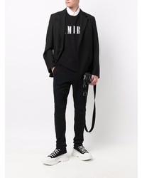 T-shirt à col rond imprimé noir et blanc Amiri