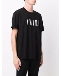 T-shirt à col rond imprimé noir et blanc Amiri