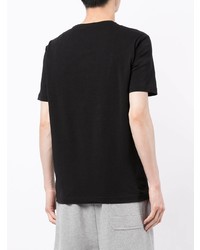 T-shirt à col rond imprimé noir et blanc Ea7 Emporio Armani