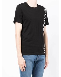 T-shirt à col rond imprimé noir et blanc Emporio Armani