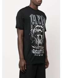 T-shirt à col rond imprimé noir et blanc Philipp Plein