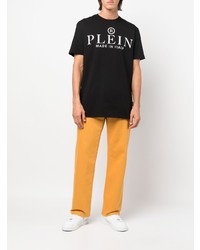 T-shirt à col rond imprimé noir et blanc Philipp Plein