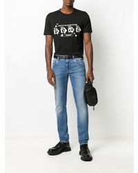 T-shirt à col rond imprimé noir et blanc Dolce & Gabbana