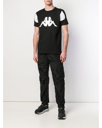 T-shirt à col rond imprimé noir et blanc Kappa Kontroll