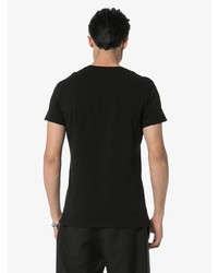 T-shirt à col rond imprimé noir et blanc Balmain