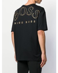 T-shirt à col rond imprimé noir et blanc BOSS HUGO BOSS