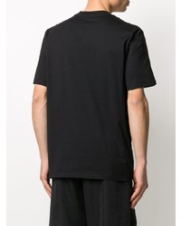 T-shirt à col rond imprimé noir et blanc MSGM