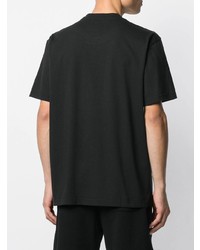 T-shirt à col rond imprimé noir et blanc Marni