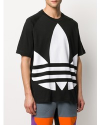 T-shirt à col rond imprimé noir et blanc adidas