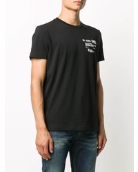 T-shirt à col rond imprimé noir et blanc Diesel