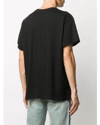 T-shirt à col rond imprimé noir et blanc Amiri