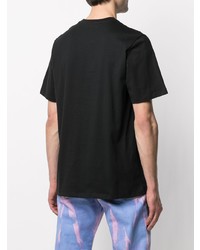 T-shirt à col rond imprimé noir et blanc MSGM