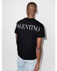 T-shirt à col rond imprimé noir et blanc Valentino