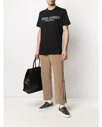 T-shirt à col rond imprimé noir et blanc DSQUARED2