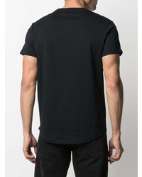 T-shirt à col rond imprimé noir et blanc Balmain