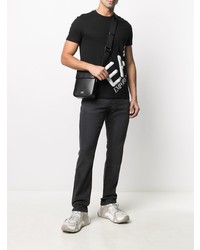 T-shirt à col rond imprimé noir et blanc Emporio Armani