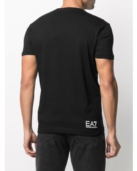 T-shirt à col rond imprimé noir et blanc Emporio Armani