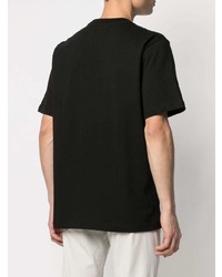 T-shirt à col rond imprimé noir et blanc Trussardi