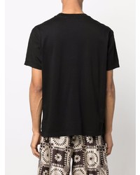 T-shirt à col rond imprimé noir et blanc Amiri