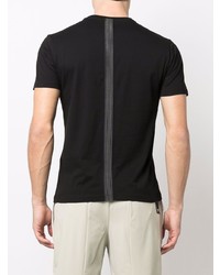 T-shirt à col rond imprimé noir et blanc Ea7 Emporio Armani