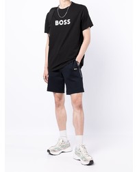 T-shirt à col rond imprimé noir et blanc BOSS