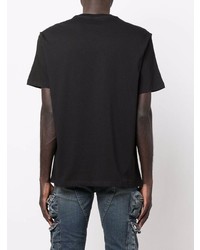 T-shirt à col rond imprimé noir et blanc Amiri