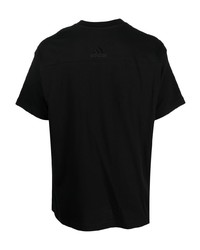 T-shirt à col rond imprimé noir et blanc adidas