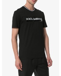 T-shirt à col rond imprimé noir et blanc Dolce & Gabbana