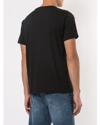 T-shirt à col rond imprimé noir et blanc Ea7 Emporio Armani