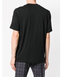 T-shirt à col rond imprimé noir et blanc MSGM