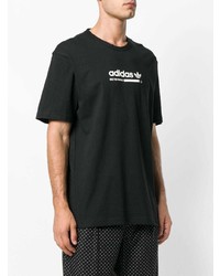 T-shirt à col rond imprimé noir et blanc adidas