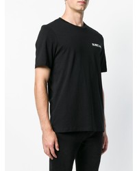 T-shirt à col rond imprimé noir et blanc Helmut Lang