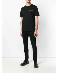 T-shirt à col rond imprimé noir et blanc Helmut Lang