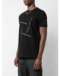 T-shirt à col rond imprimé noir et blanc N. Hoolywood