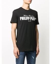 T-shirt à col rond imprimé noir et blanc Philipp Plein