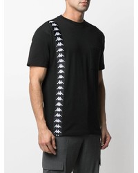 T-shirt à col rond imprimé noir et blanc Kappa