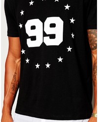 T-shirt à col rond imprimé noir et blanc Asos