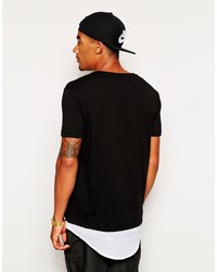 T-shirt à col rond imprimé noir et blanc Asos