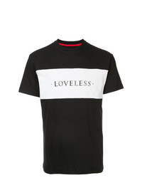 T-shirt à col rond imprimé noir et blanc Loveless