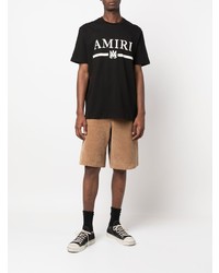 T-shirt à col rond imprimé noir et blanc Amiri