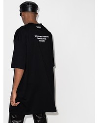 T-shirt à col rond imprimé noir et blanc Vetements